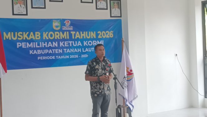 
					Ket. Kadispora Tala menyampaikan sambutan dari Bupati Tala saat acara KORMI. foto. Syaiful