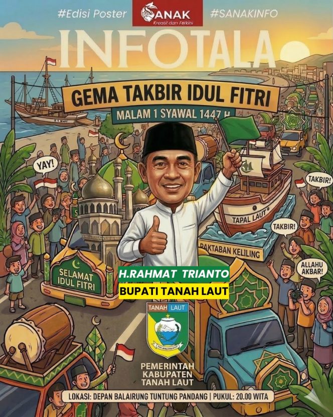 
					Ket. Poster info untuk memeriahkan acara Festival Gema Takbir Di tanah laut. Foto. Aset/SANAK