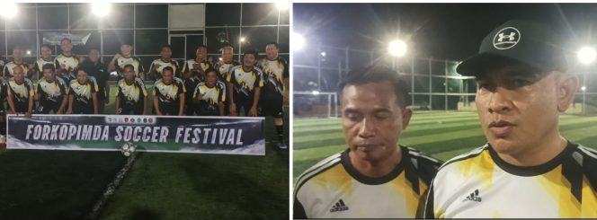 
					Ket.Bupati Rahmat Trianto Gelar Forkopimda Soccer Festival Tanah Laut  dalam laga persahabatan. Foto.Ariyani