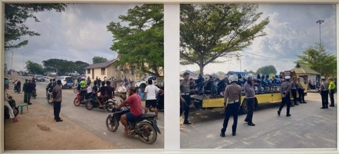 
					Ket.menunjukkan situasi penertiban di lapangan, dan menunjukkan hasil penindakan berupa puluhan kendaraan yang disita. Foto istimewa