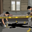 Ket.Hanya ilustrasi olah tkp polisi pria meninggal eks lokalisasi pembatuan. Foto.ilustrasi