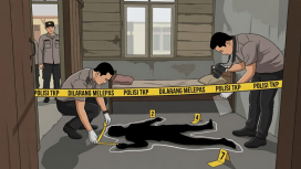 Ket.Hanya ilustrasi olah tkp polisi pria meninggal eks lokalisasi pembatuan. Foto.ilustrasi