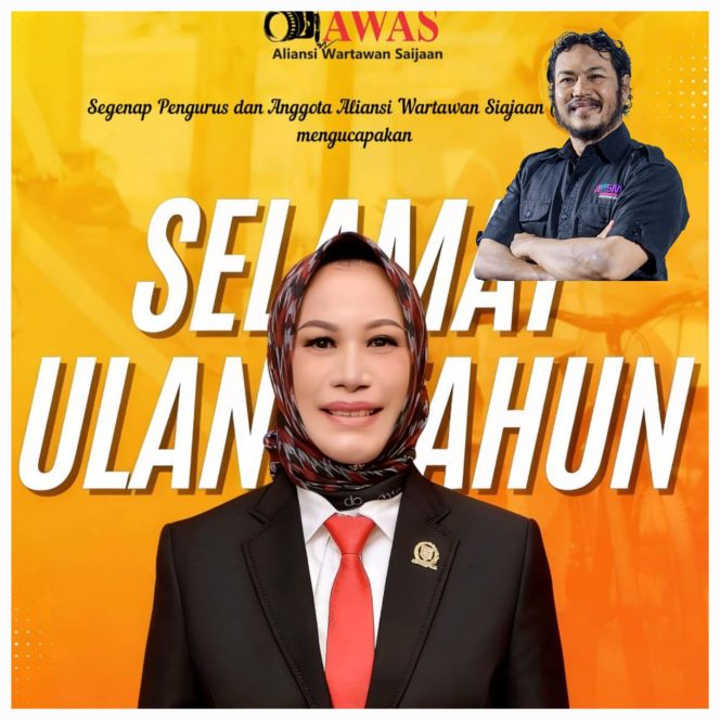 
					Ket.Ketua DPRD Kotabaru Hj Suwanti bersama Ketua AWAS Ronal. Foto.ist