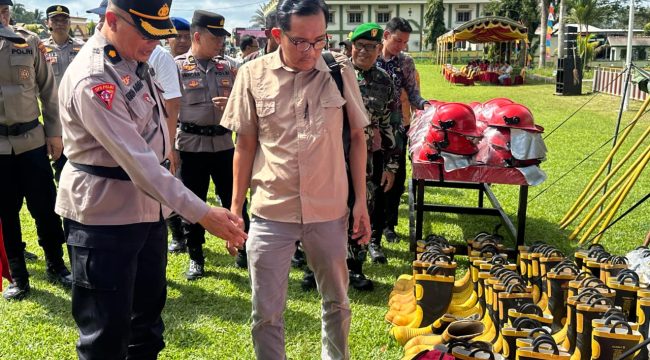 Ket.Apel Kesiapsiagaan Karhutla Polres Kotabaru 2026 di Lapangan Sepak Bola 11 Maret Kelumpang Hilir. Fot.Ryan Wardani