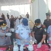 Ket.Bupati Tanah Laut dan Kajari saat pemusnahan barang bukti narkotika di halaman Kantor Kejari Tanah Laut. Foto.Syaiful