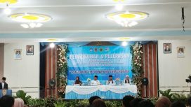 Ket.Bupati Tanah Laut saat menghadiri pengukuhan dan pelepasan 92 siswa lulusan angkatan ke-42 SMK Pertanian Pembangunan Pelaihari. Foto.Ariyani