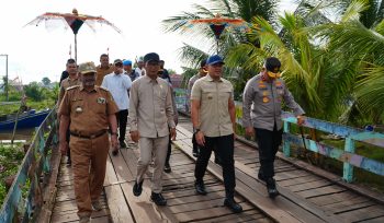 Sinergi Pemkab Tala-Polda Kalsel Bangun Jembatan Tabanio. (SANAK.ID/Ist)