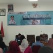 Ket.Bupati Tanah Laut menyampaikan sambutan dalam kegiatan penyerahan bantuan BPJS Ketenagakerjaan di Disnaker Tanah Laut. Foto.Ariyani