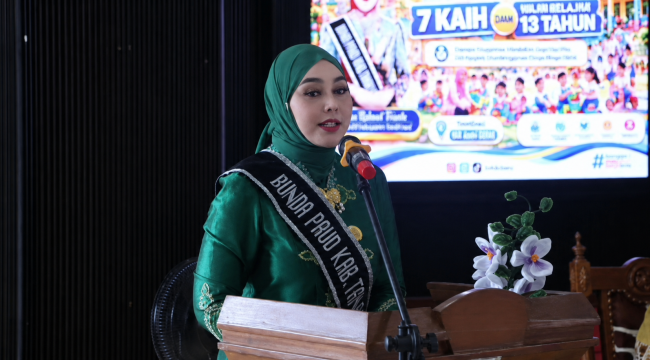 Acara Sosialisasi - Bunda PAUD Tanah Laut Hj. Dian Rahmat Trianto membuka acara Sosialisasi Tujuh KAIH di Disdikbud Tala. (SANAK.ID/Ist)