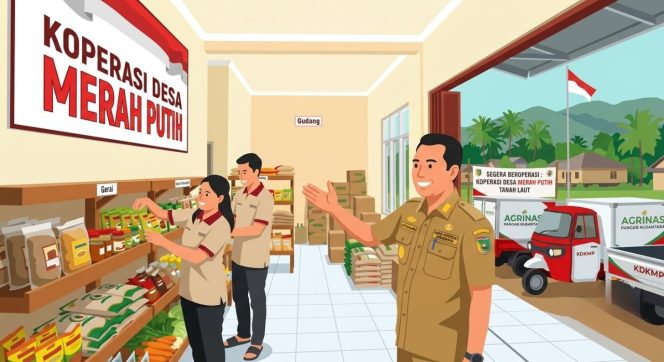 
					Ilustrasi- Pembangunan Gerai Koperasi Merah Putih Diskopdag Tanah Laut. (SANAK.ID/Ist) 
