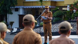 Ket.Suasana apel gabungan Pemerintah Kabupaten Tanah Laut dalam rangka Hari Koperasi ke-79 Tahun 2026 yang mengusung tema