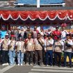Foto bersama - Suasana pembukaan karnaval dan lomba rakyat peringatan HUT ke-81 RI di Kabupaten Kotabaru. (SANAK.ID/RYAN WARDANI)