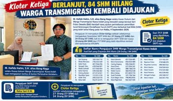 Kuasa hukum warga, M. Hafidz Halim (Bang Naga), resmi menyerahkan 84 berkas SHM kloter ketiga ke Kantor Pertanahan Kabupaten Kotabaru untuk penerbitan SKPT. (SANAK.ID/Dok.Ist) 